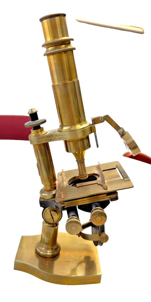 Beautiful Nachet antique brass microscope, circa 1851