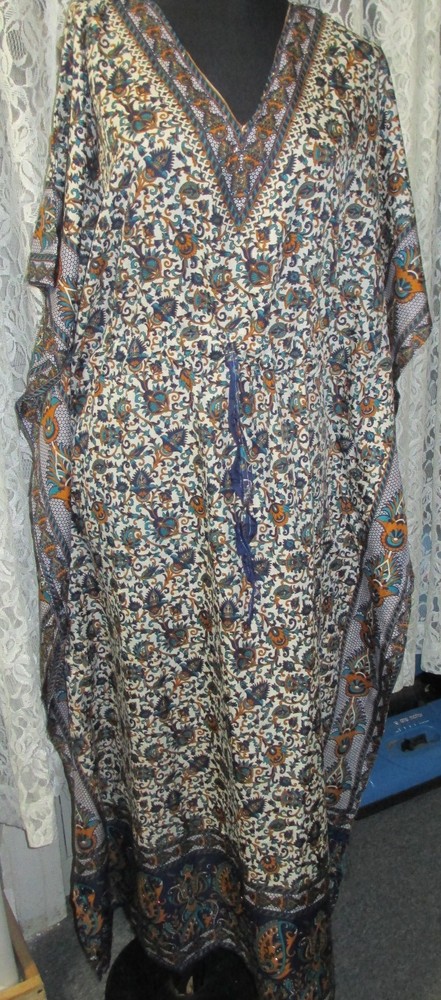 Boho Caftan Batwing new Printed Crepe caftan top/poncho