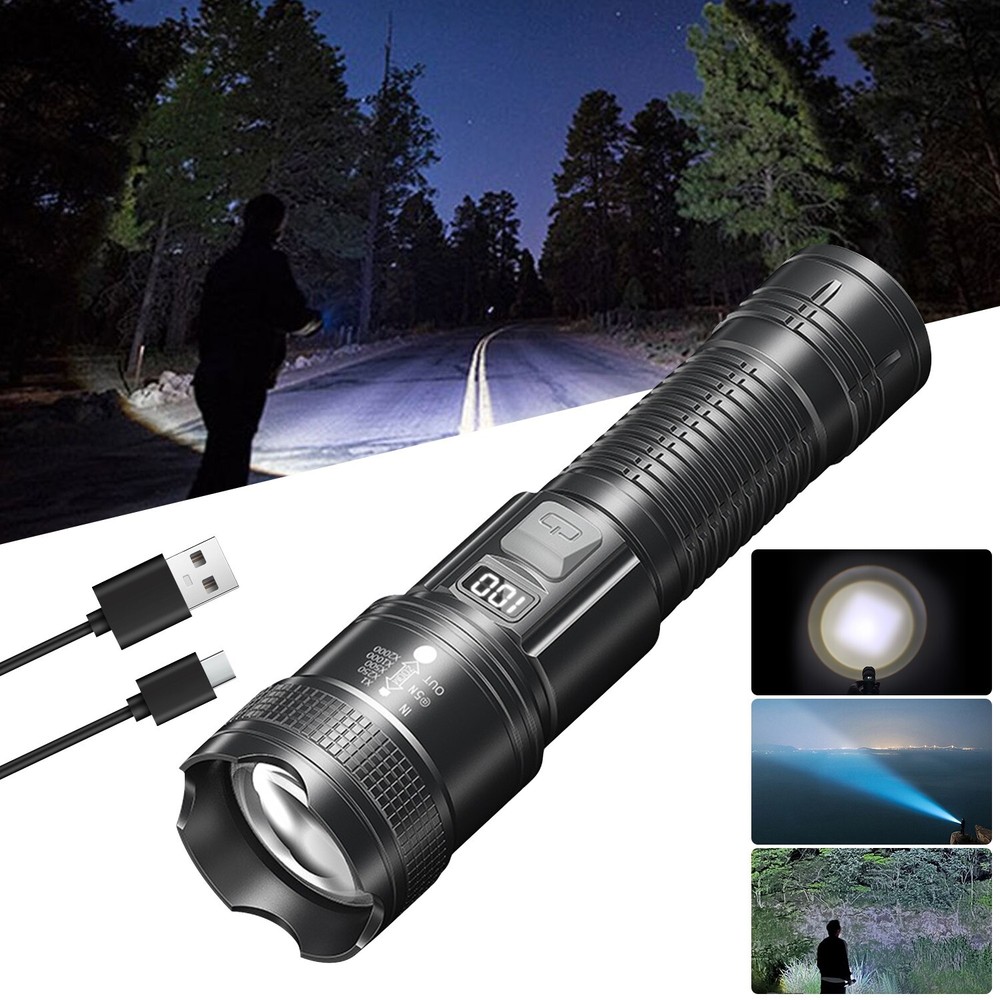 Super Bright LED Tactical Flashlight Torch Flashlight Rechargeable Camping Light