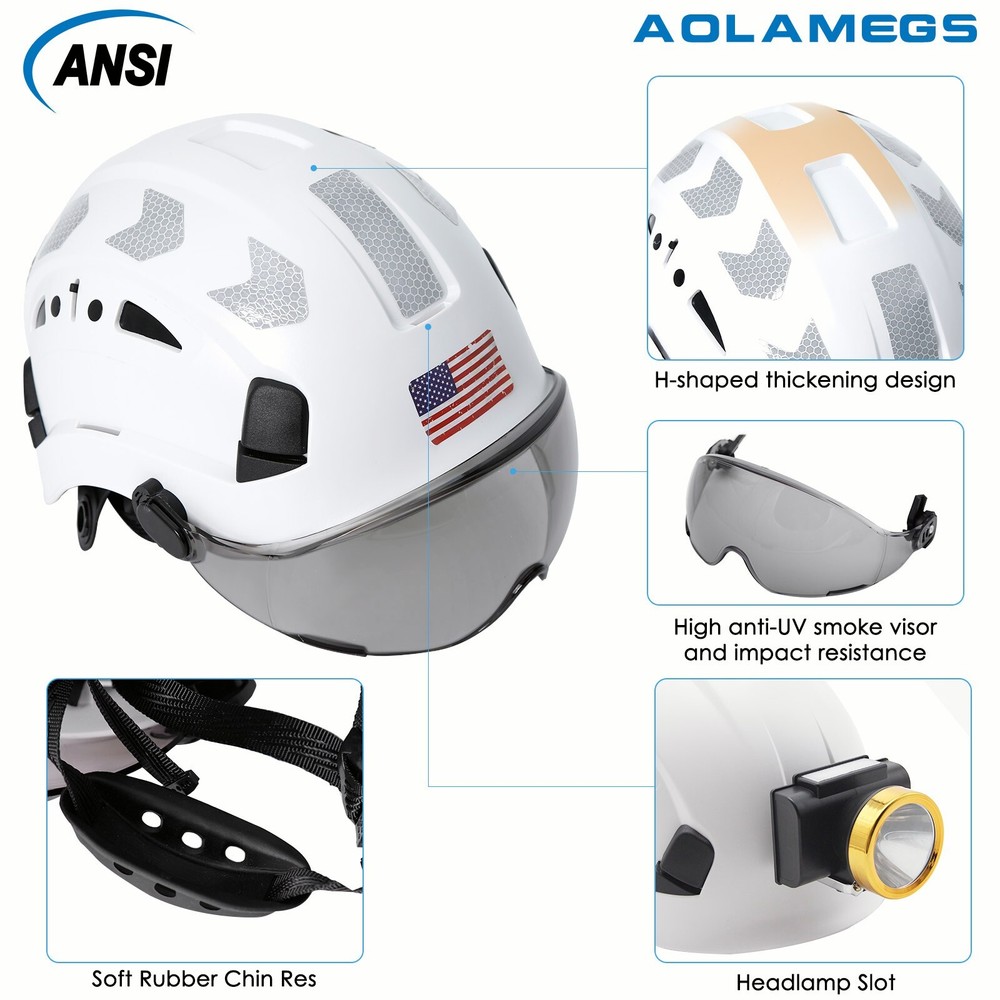 Safety Helmets with Visor Hard Hat with Goggles Rescue Construction Working Cap