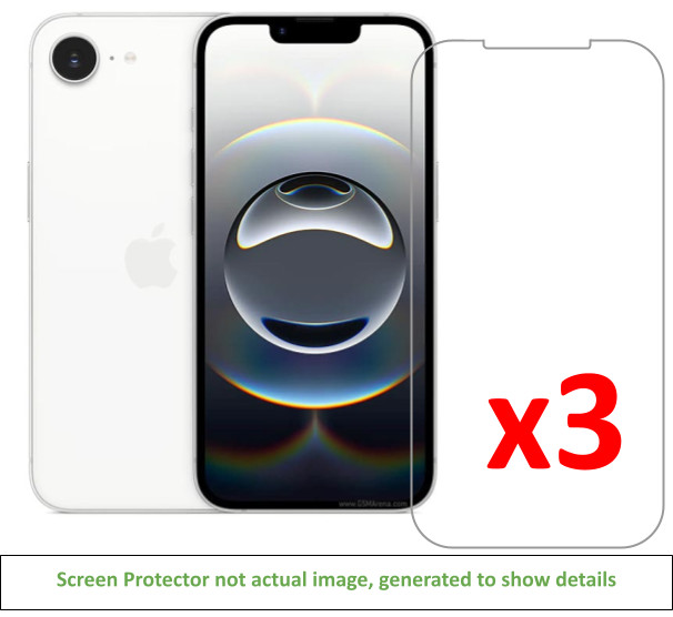 3x iPhone 16e/17e Screen Protector w/ cloth