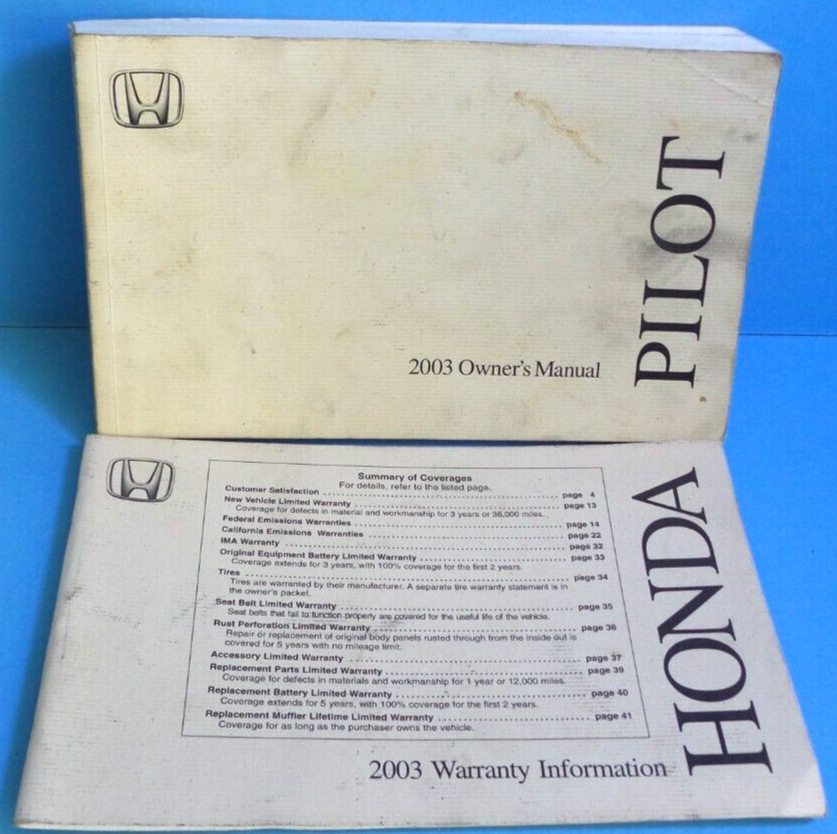 03 2003 Honda Pilot owners manual