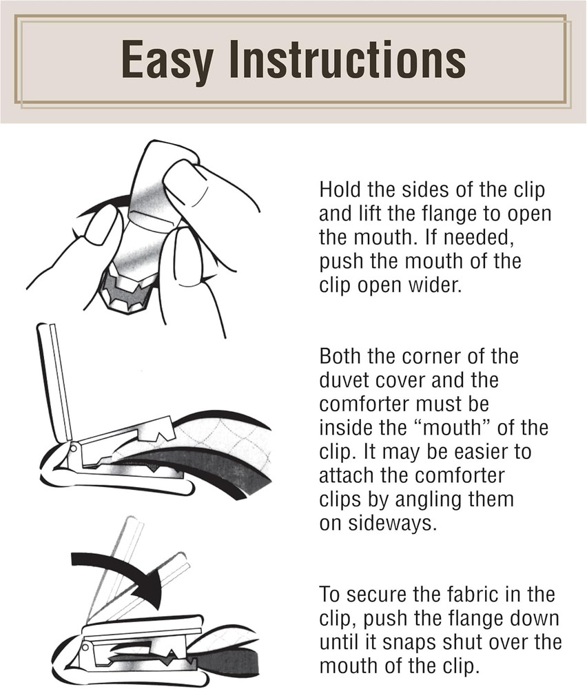 Comforter Clips for Duvet Covers, Helps Prevent Blanket from Bunching or Shiftin