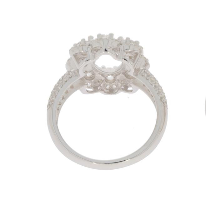 Sterling Silver Semi Mount Ring Setting Oval OV 9x7mm