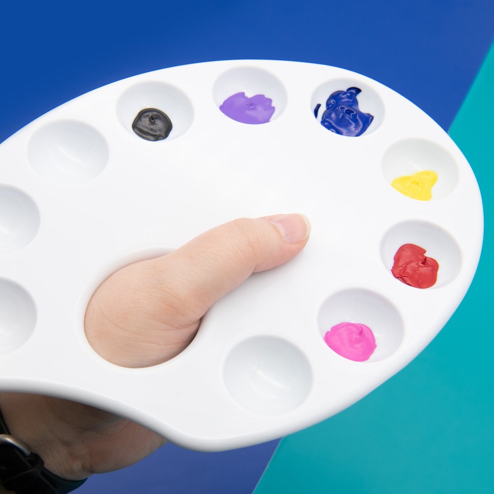 Hello Hobby White Craft Plastic Paint Palettes 3 Pack