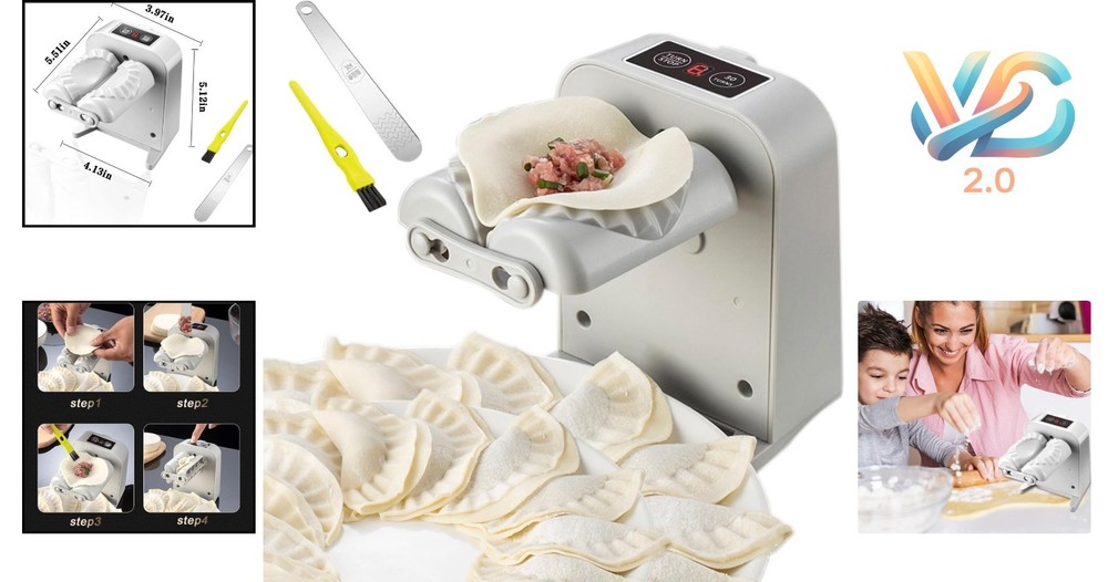 Electric Dumpling Press Maker Machine Automatic White Kitchen Pastry Maker