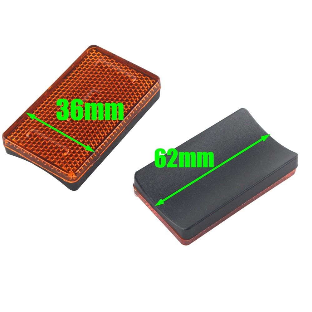 Universal Amber Front Fork Reflector Rectangle For Most Motorcycles ATV Bikes