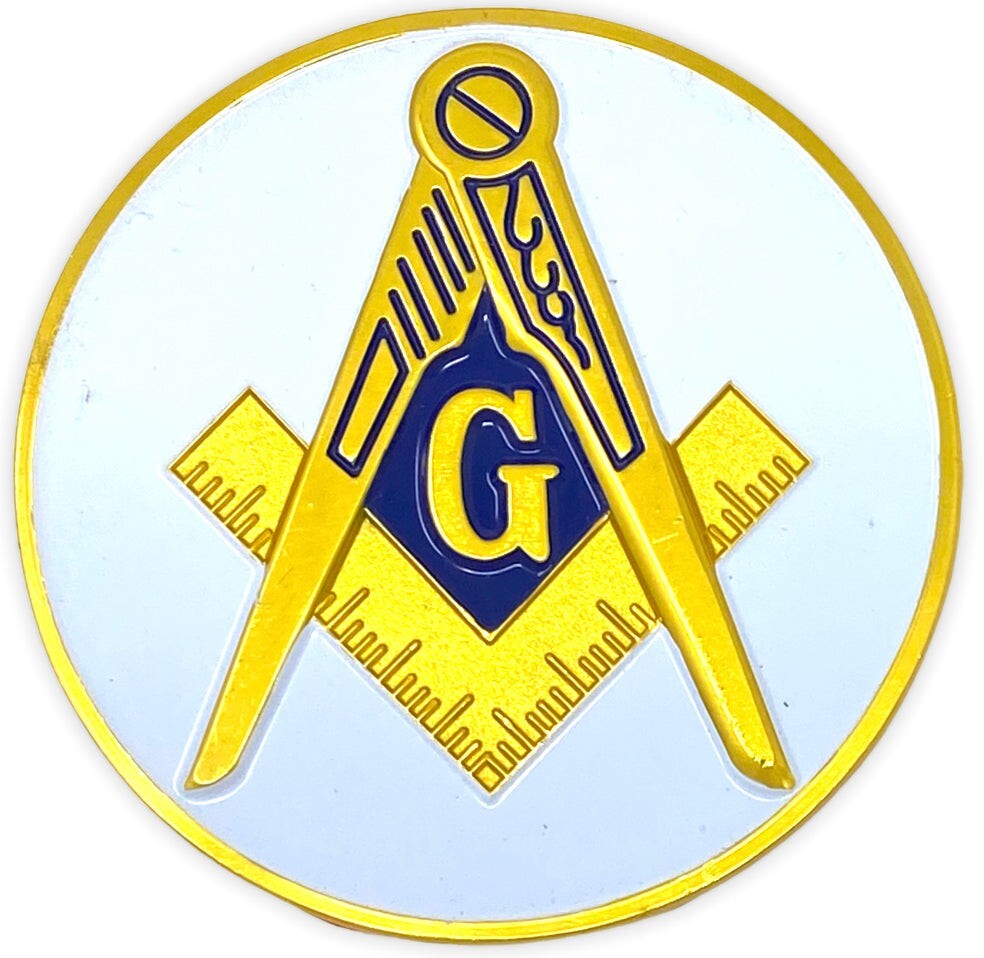 Masonic car emblem with white background