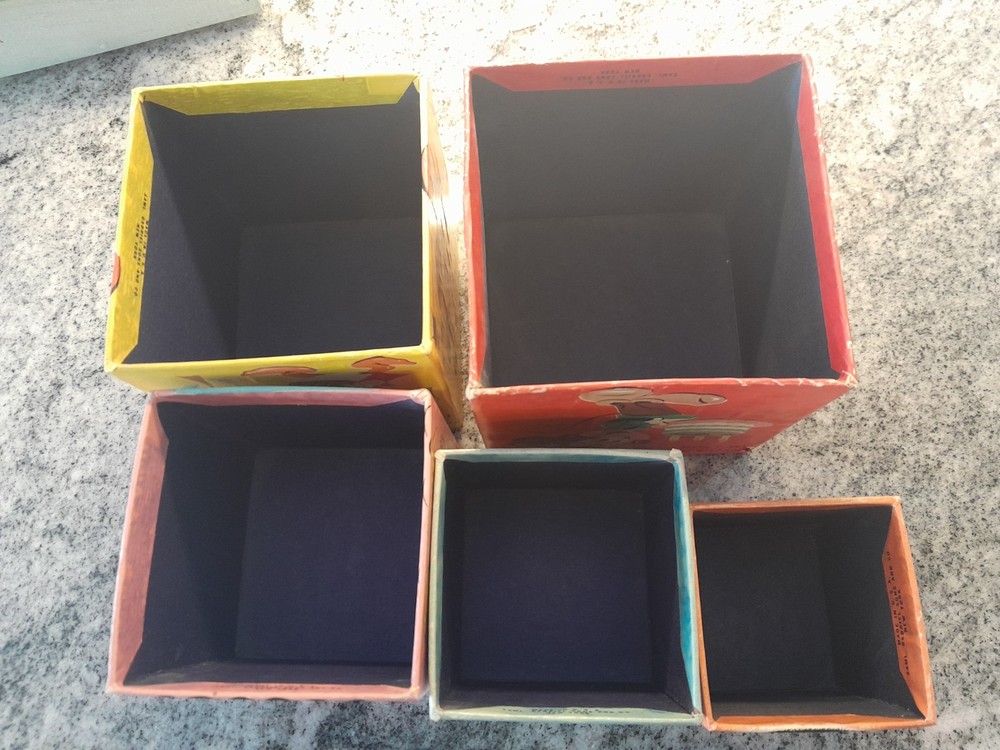 Vintage Disney Mickey Mouse Shelving Stacking Blocks Nesting, Minnie, Donald