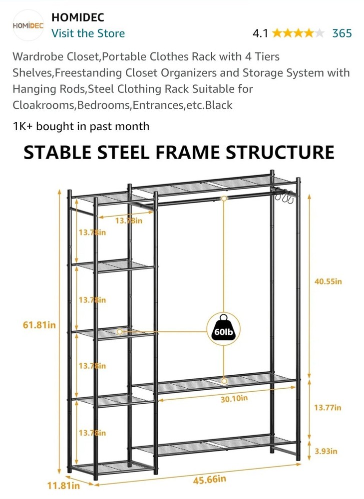 HOMIDEC Clothing Rack