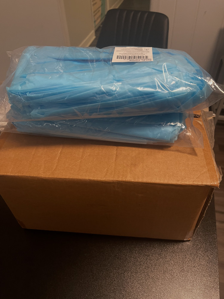 10x Disposable Blue Isolation Gowns – PPE Thumb Loop | Bulk Pricing Available