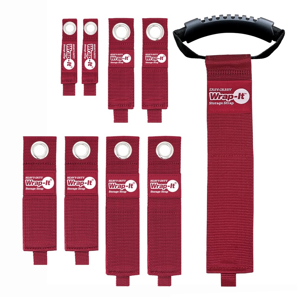 Heavy-Duty and Easy-Carry Wrap-It Storage Straps Assorted 9 Pack