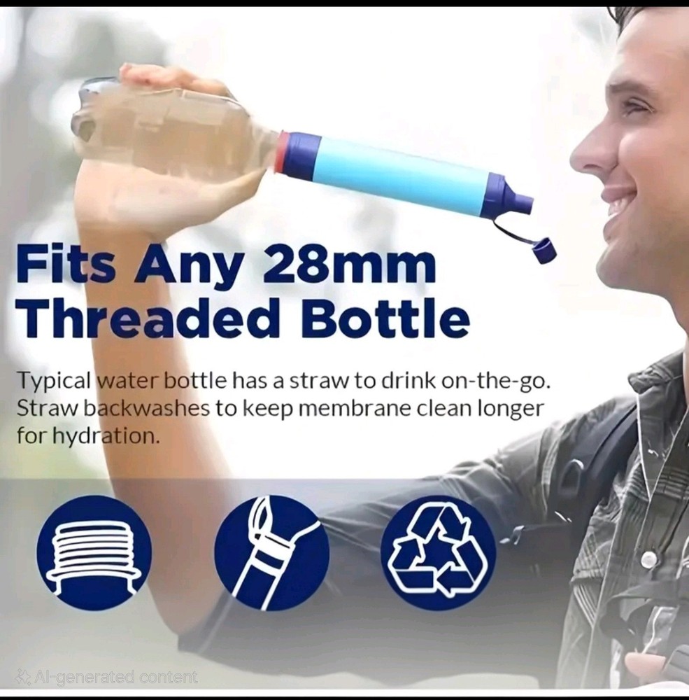 (4-pack) Survival Water Filter Straw