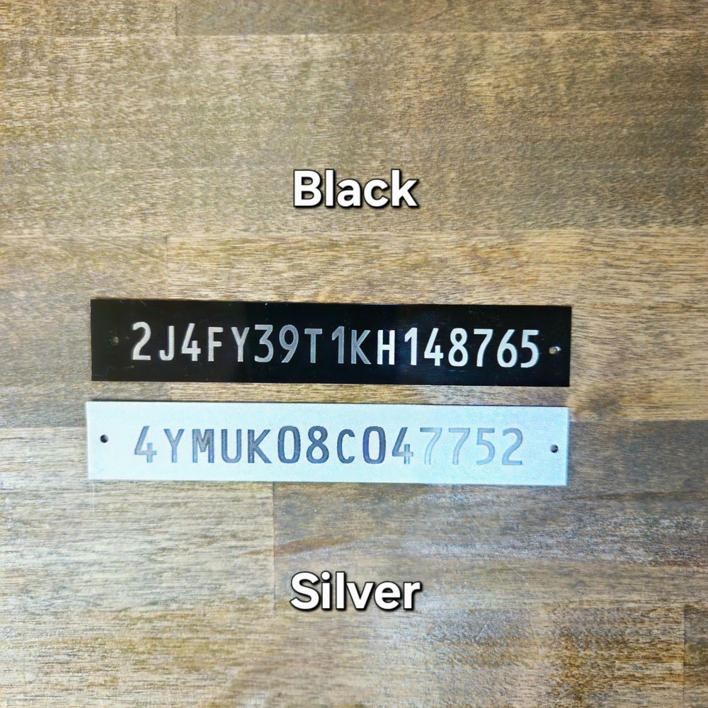 Any SIZE Laser Engraved Serial Data Number Plate Identification Tag #