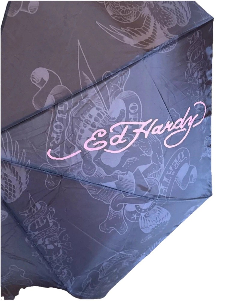Ed Hardy Multicolor Love Runs Wild Umbrella Auto Open + Close