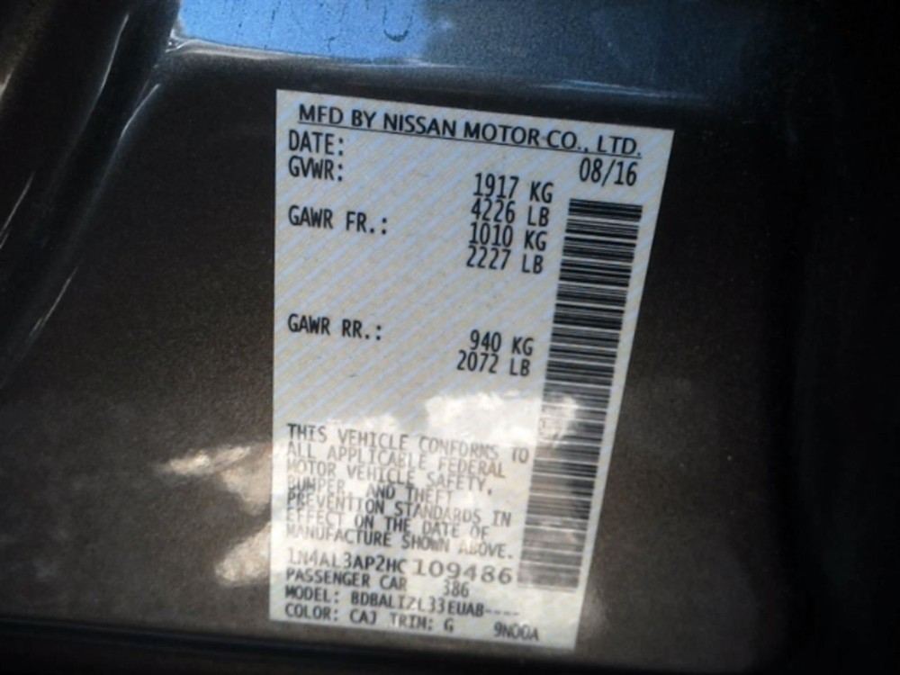 ALTIMA 2017 Fuse Box Cabin 104928359