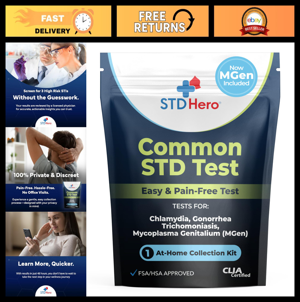 At-Home STD Test Kit for Men & Women - Tests 4 Common STDs - Private & Discreet