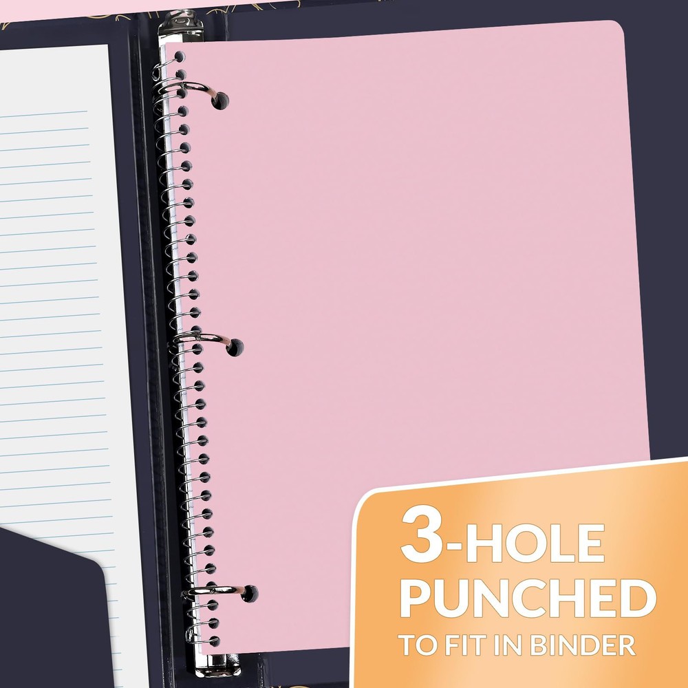 Spiral Notebook, 70 Sheets Graph Paper, 5X5 Grid, Work, Pink
