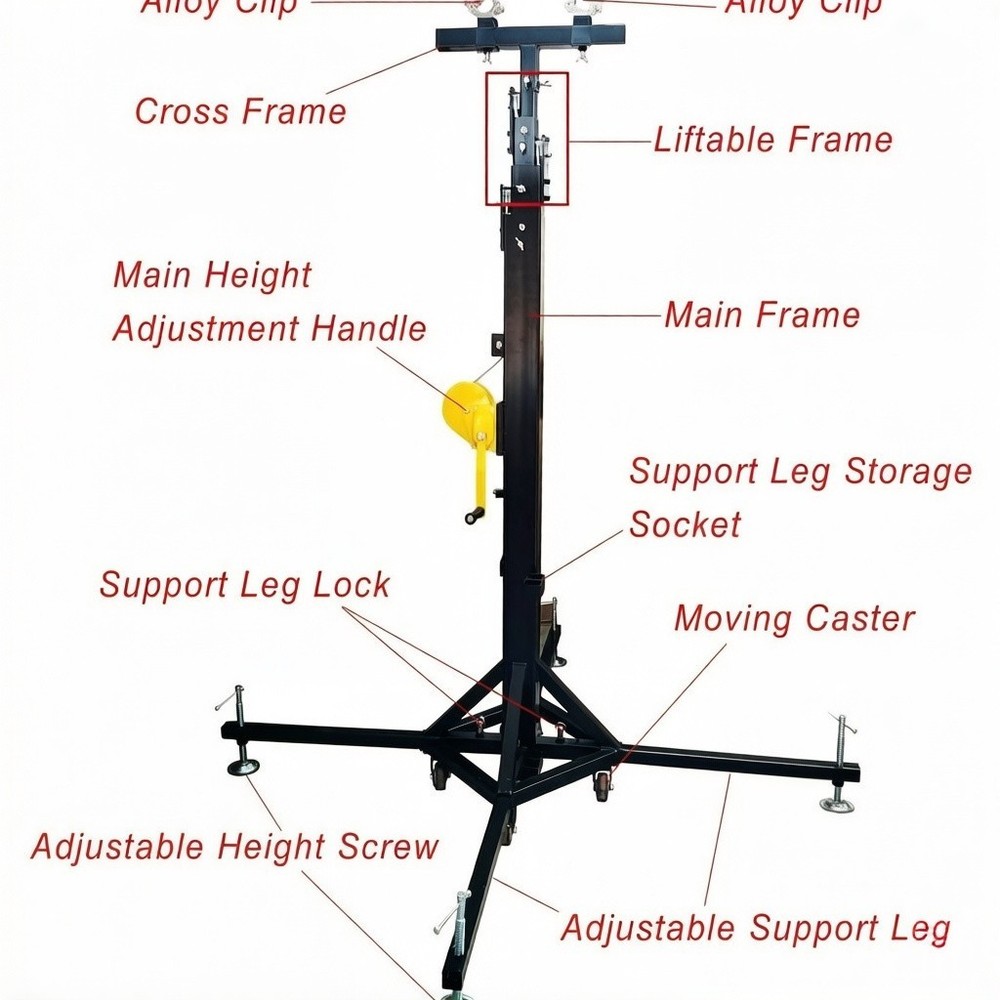 2pcs Lighting Crank Stand 19ft Triangle Stage Lighting Truss System 440lbs/pc