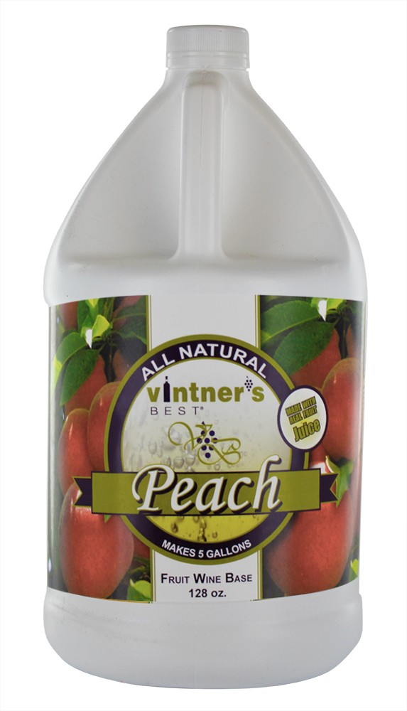 Vintners Best Fruit Wine Base Peach for Home Wine Making 128 oz. Jug