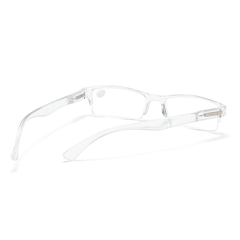 5 Pack Transparent Spring Hinge Reading Glasse Half Rimless Lightweight Readers