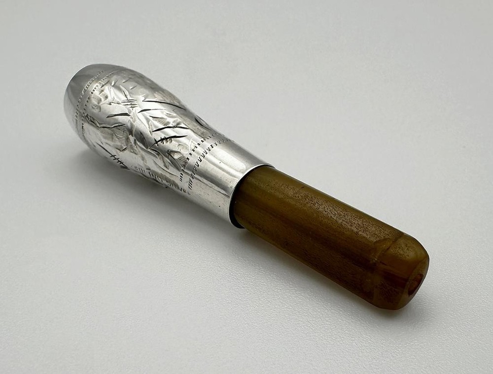 ANTIQUE CHEROOT HOLDER & CASE STERLING SILVER c1920