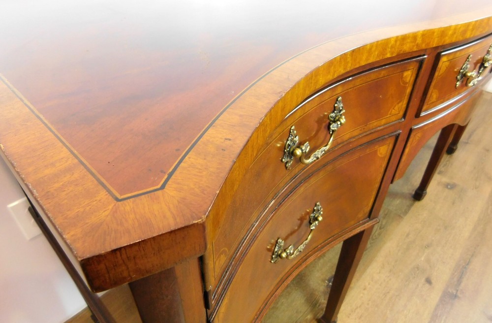 72" Lloyd Buxton Mahogany Serpentine Front Sideboard/Buffet Cabinet