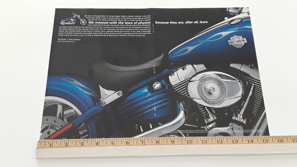 2008 HARLEY DAVIDSON THE ROCKER ORIGINAL 2 PAGE AD