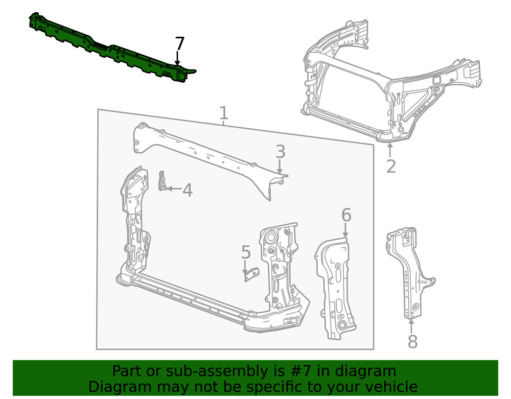 Genuine GM Front Grille Support Reinforcement 84560245