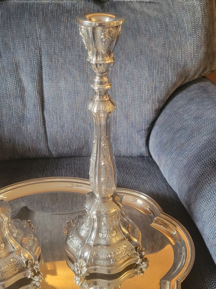 Matched Pair of Hazorfim Sterling Silver Candlesticks