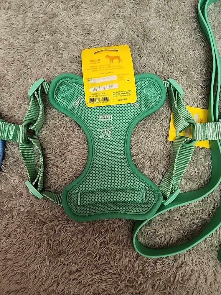 Sun Squad Leash, Adjustable Harness and Toy, Multi-Color, Size Small