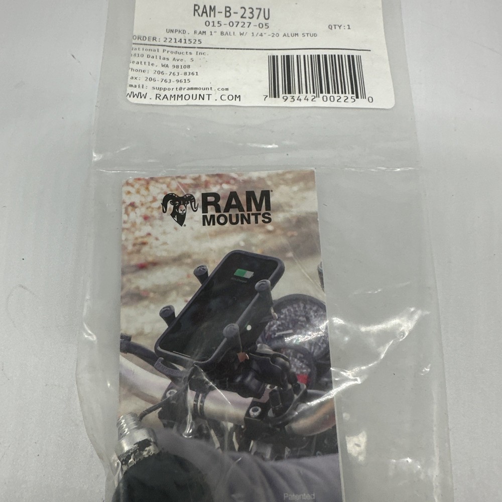 RAM-B-237U Ram Mounts Universal Camera Mount w/ 1" Ball & 1/4" -20 Threaded Stud