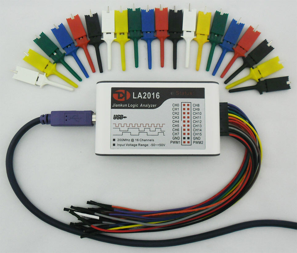 LA2016 USB Logic Analyzer 200M MAX Sample Rate 16Channels 2M PWM 10B samples