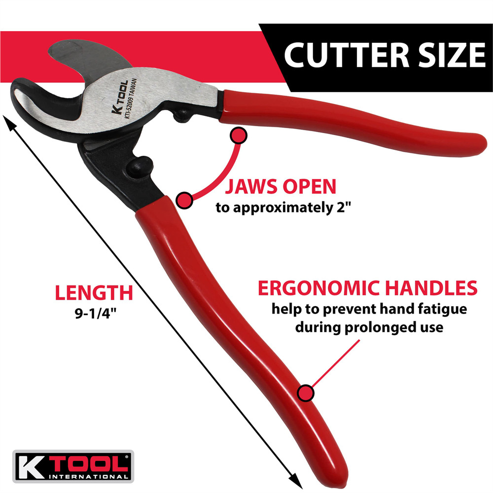 K-Tool 52009 9-1/4" Long Heavy Duty Cable Cutters