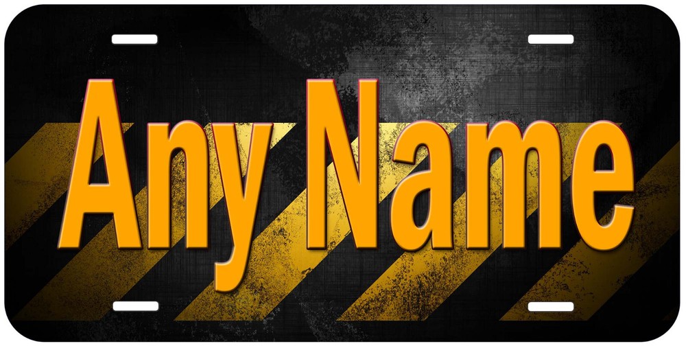 Construction 001 Any Name Personalized Novelty Car License Plate
