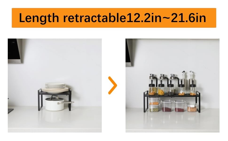2-Pack Expandable Shelf Organizer for Kitchen Countertop, Kitchen Organizers ...