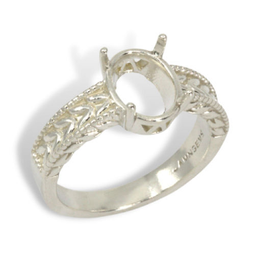 Oval Engraved Pre-notched Ring Mounting Ring Sizes ( 5-11 )