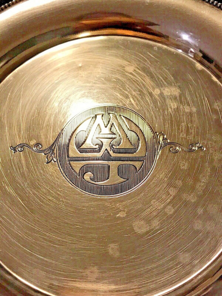 Sterling Silver Large Dish Monogrammed “MWJ”
