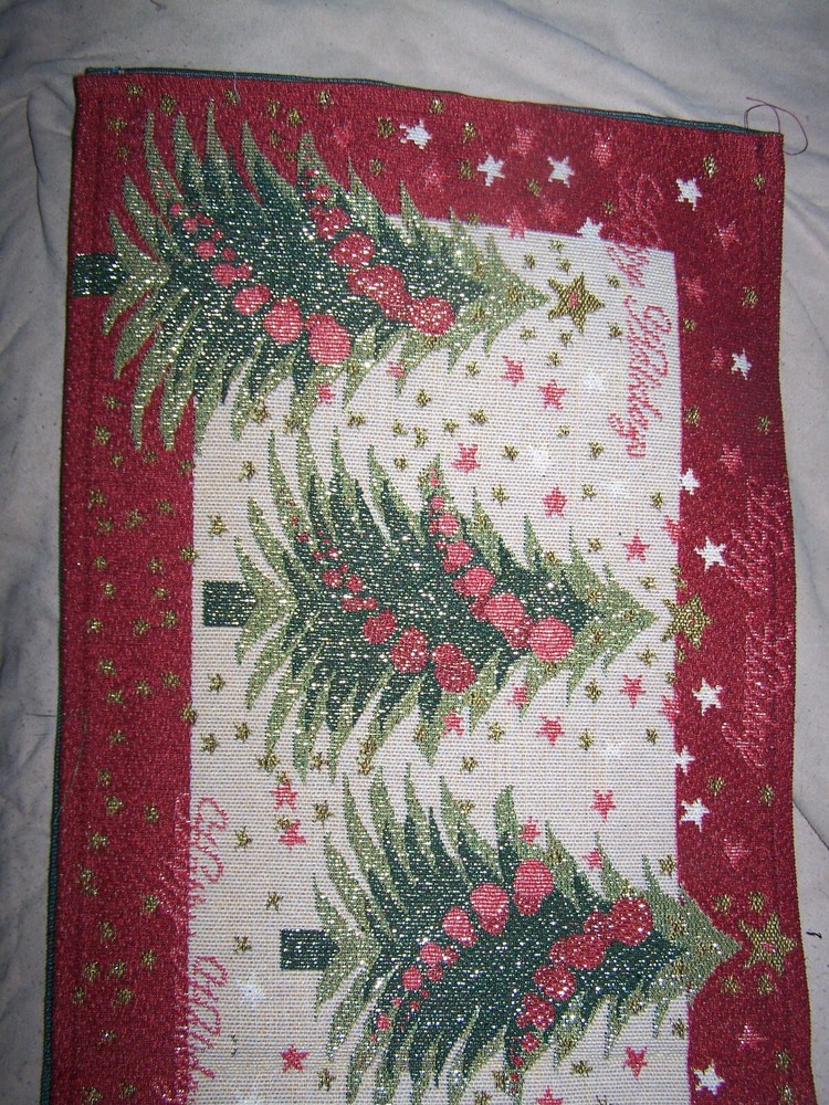 NEW Christmas Happy Holidays Trees table runner 6ft.