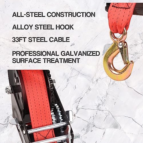 3500lbs Capacity Boat Trailer Winch Heavy Duty 3500lbs with polyester strap