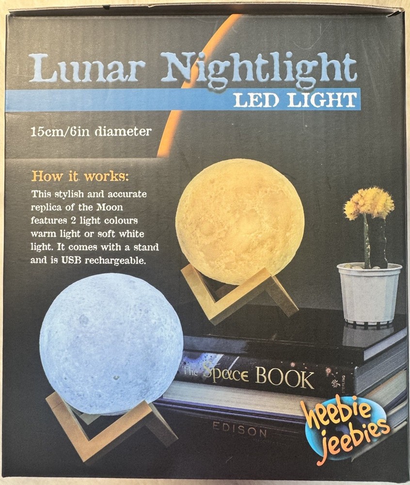 Heebie Jeebies Moon Lunar Night Light LED Light Touch Sensitive Color Change New