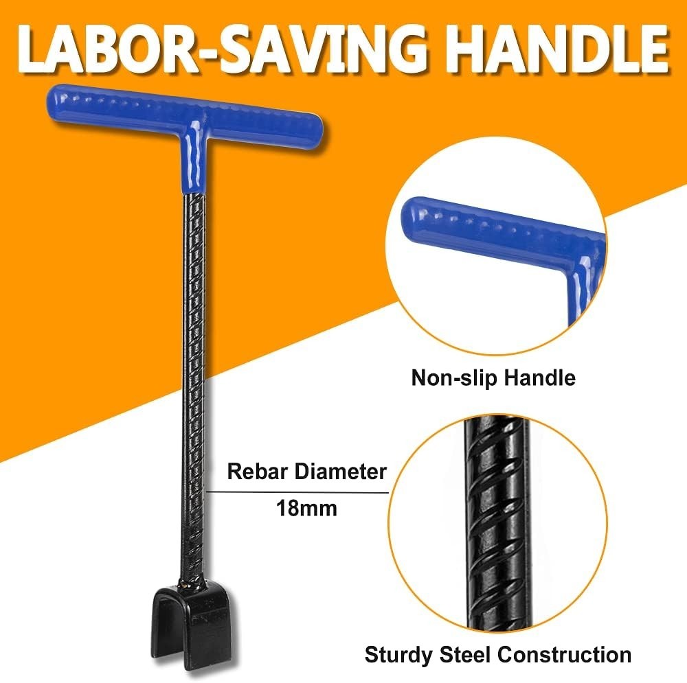 17-Inch Utility Water Meter Key with Multi-Use T-Handle - Rust-Resistant Design
