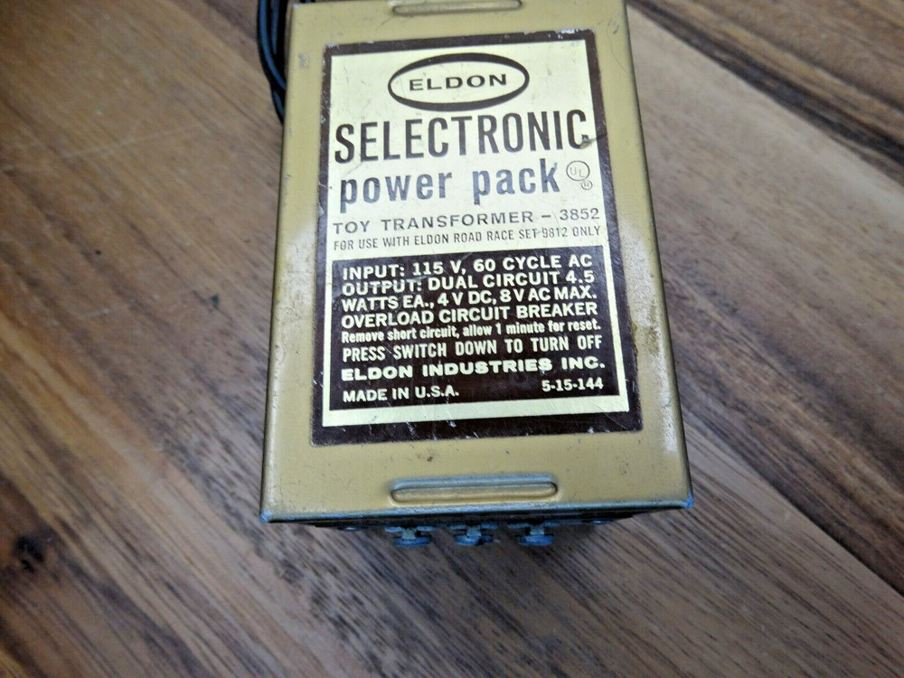 Eldon Selectronic Power Pack Hobby Transformer #3852 Output 4.5 Watts:4VDC/ 8VAC