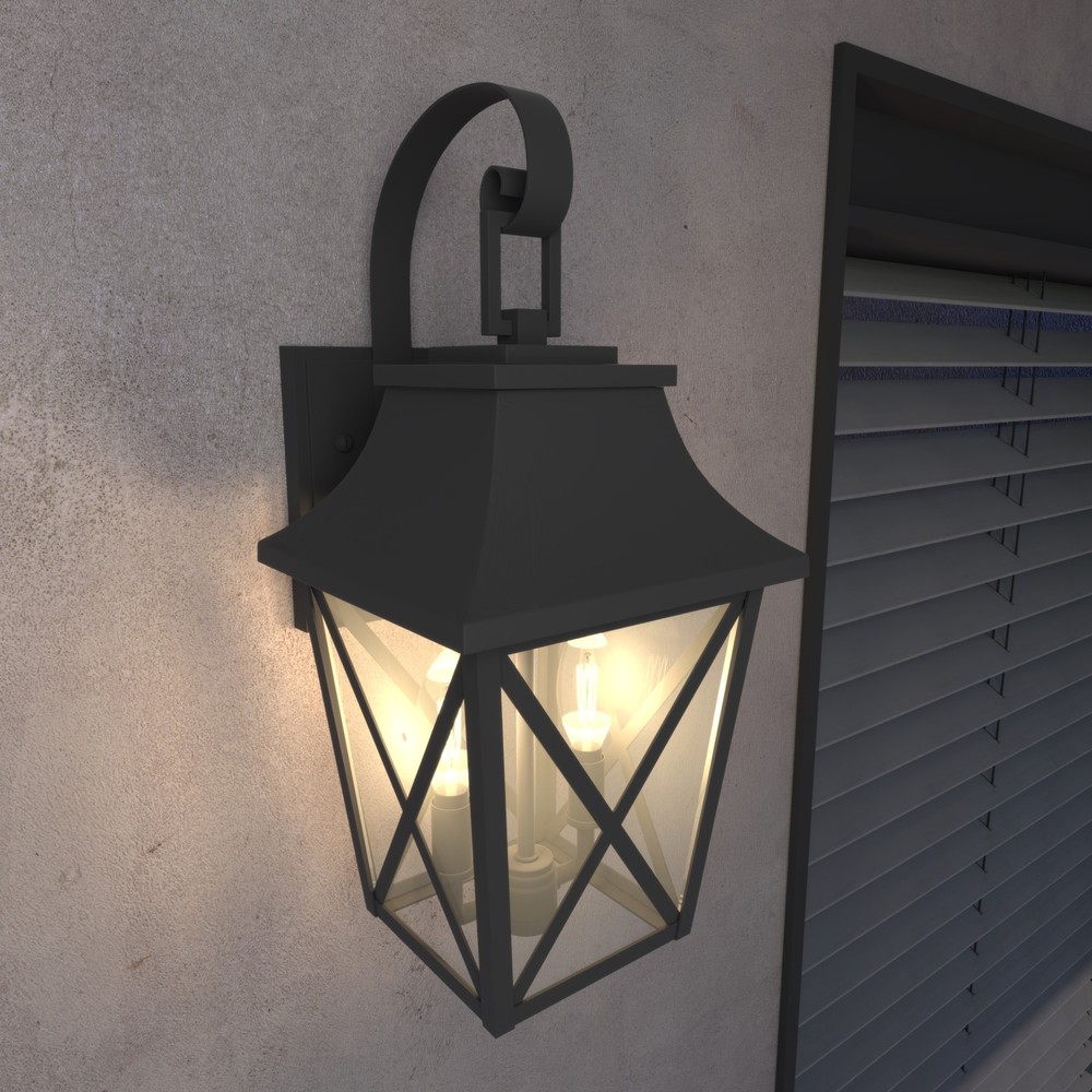 Outdoor Wall Lantern with 2-Light, Modern Waterproof Farmhouse Sconce (1 Pack)