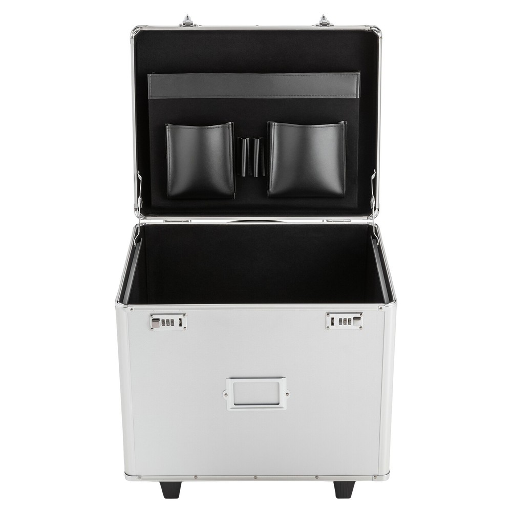 Locking Mobile Business Case, Aluminum Alloy File Lock Box, Hand pull File Case