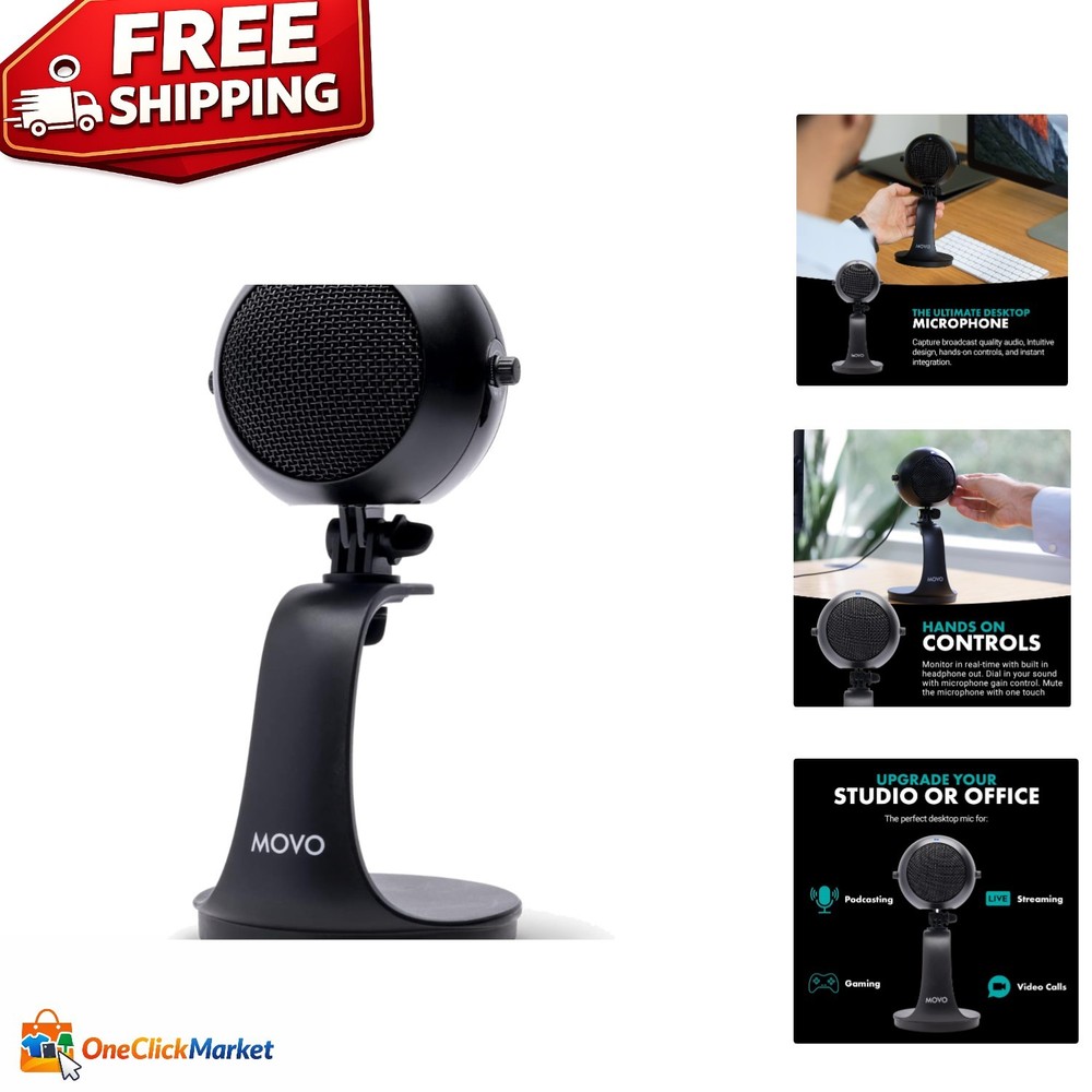 Cardioid USB Desktop Microphone - Versatile for Streaming, Gaming & Conferencing