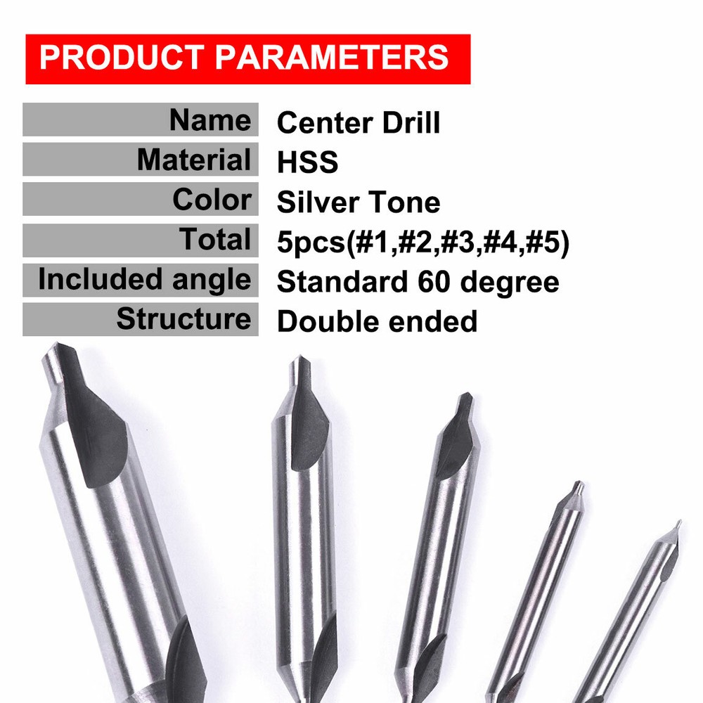 10Pcs 60 Degree Countersink Double Ended Center Drill Bits HSS Machining Tools