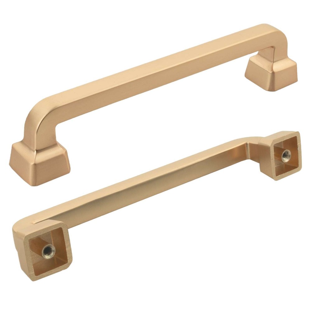 Square Brushed Champagne Gold Solid Cabinet Handles Pulls Knob Kitchen Bathroom