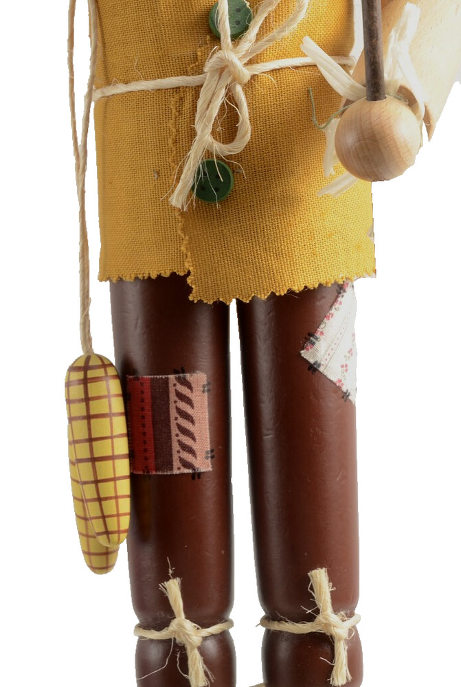 Christian Ulbricht Scarecrow Nutcracker Crows Pitchfork Corn RARE HTF 16" Tall