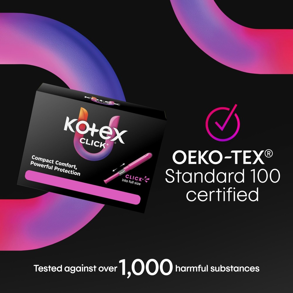 U by Kotex Click Compact Multipack Tampons, Regular/Super Absorbency, 45 Count